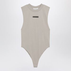 Fear Of God Essentials Women's Sleeveless Greige Cotton-Blend Bodysuit